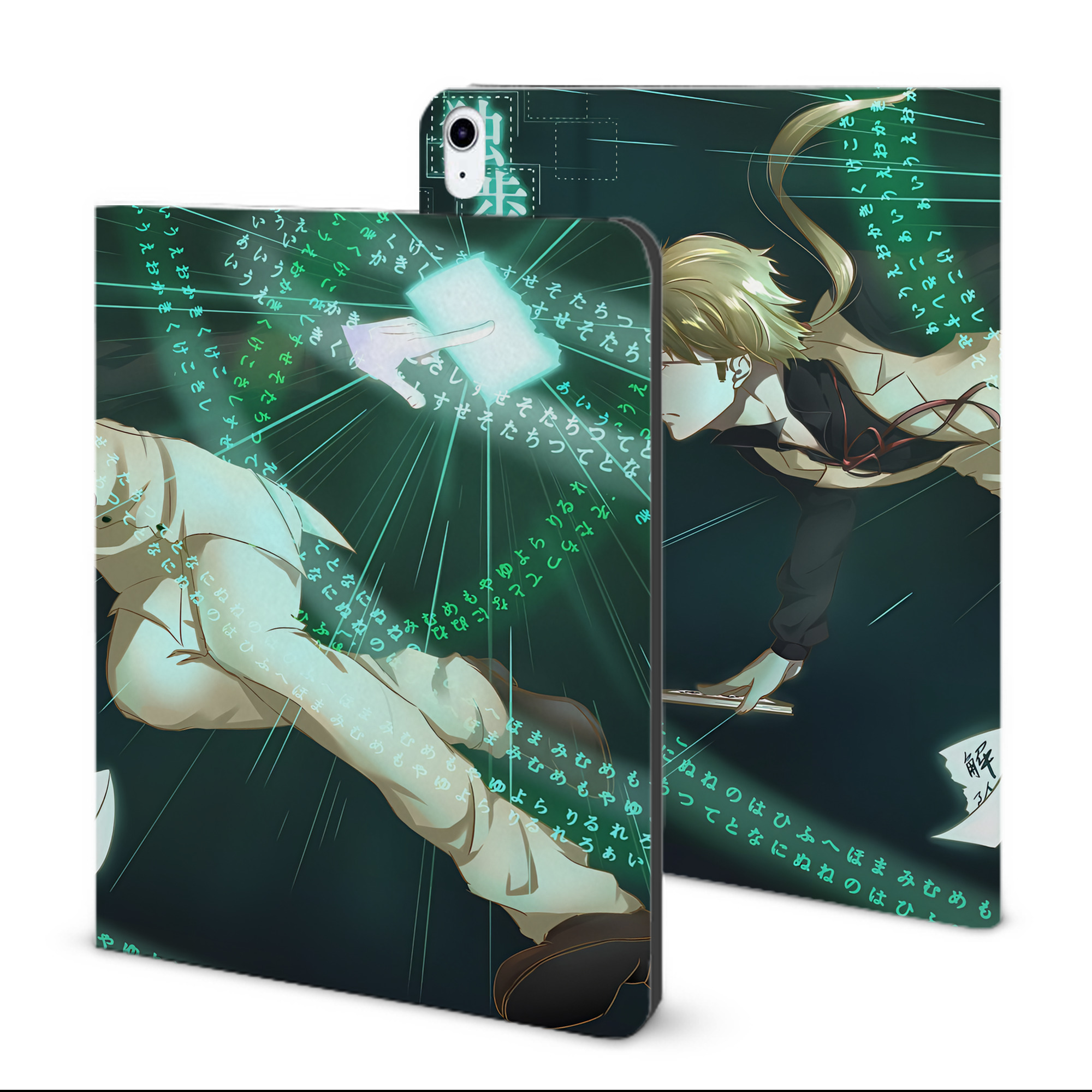 （画像用） 文豪ストレイドッグス Bungo Stray Dogs IPad ケース ブック型 PUレザー TPU 耐衝撃 軽量 薄型 ペン収納なし 全面保護 IPad 各モデル対応